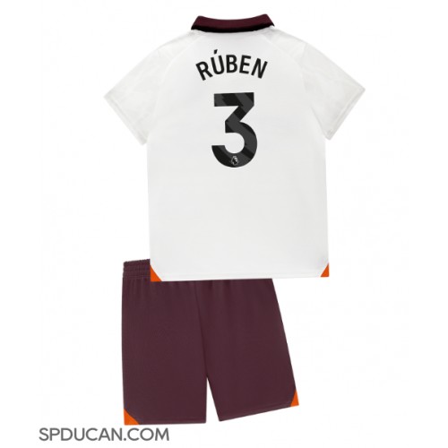 Dječji Nogometni Dres Manchester City Ruben Dias #3 Gostujuci 2023-24 Kratak Rukav (+ Kratke hlače)